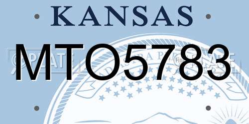 MTO5783 Kansas License Plate