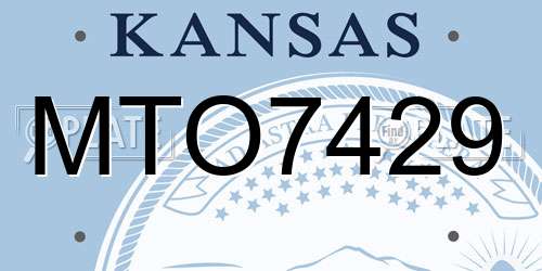 MTO7429 Kansas License Plate
