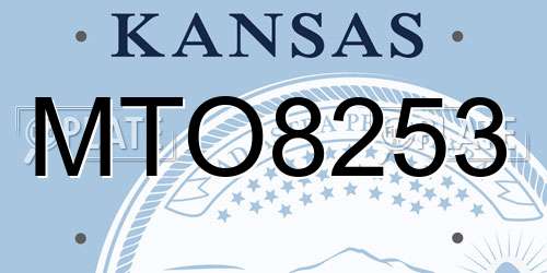 MTO8253 Kansas License Plate