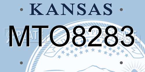 MTO8283 Kansas License Plate