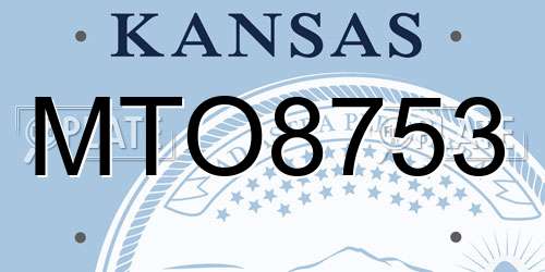 MTO8753 Kansas License Plate