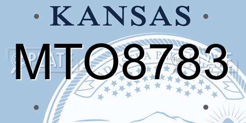 MTO8783 Kansas License Plate