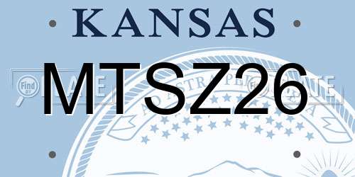 MTSZ26 Kansas License Plate