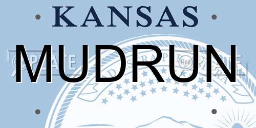 MUDRUN Kansas License Plate