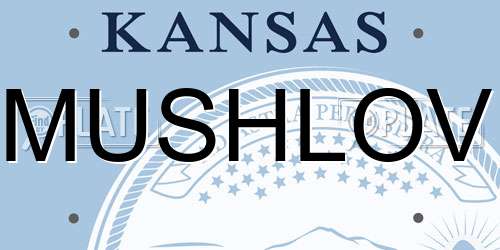 MUSHLOV Kansas License Plate