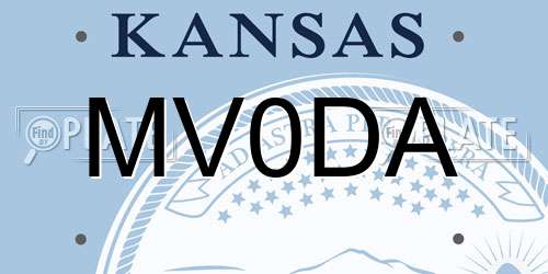 MV0DA Kansas License Plate