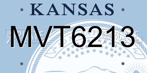 MVT6213 Kansas License Plate