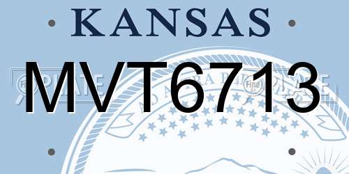 MVT6713 Kansas License Plate