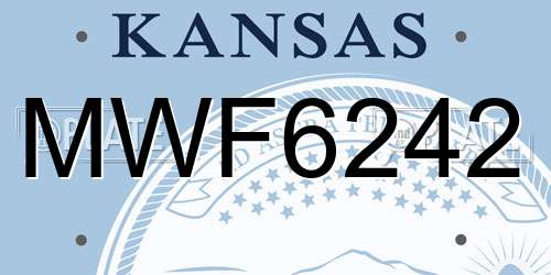MWF6242 Kansas License Plate