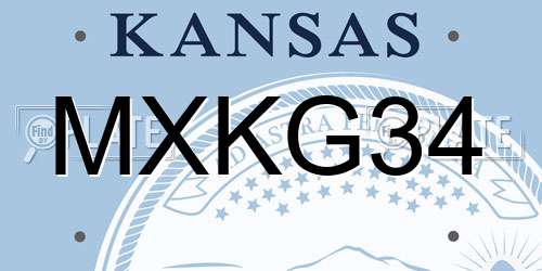 MXKG34 Kansas License Plate