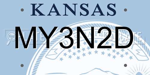MY3N2D Kansas License Plate