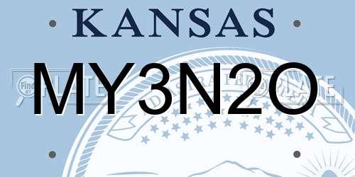MY3N2O Kansas License Plate