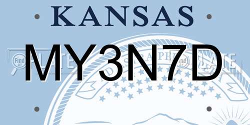 MY3N7D Kansas License Plate