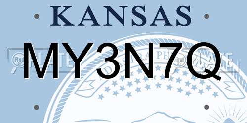 MY3N7Q Kansas License Plate