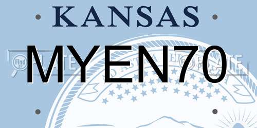 MYEN70 Kansas License Plate