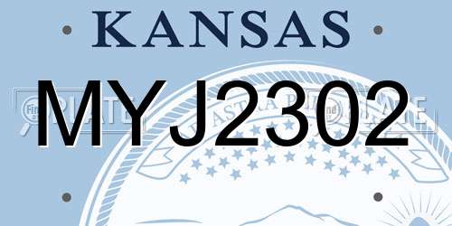 MYJ2302 Kansas License Plate