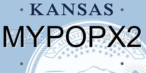 MYPOPX2 Kansas License Plate