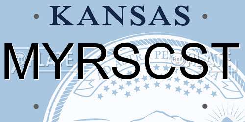 MYRSCST Kansas License Plate