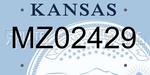 MZ02429 Kansas License Plate