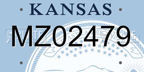 MZ02479 Kansas License Plate