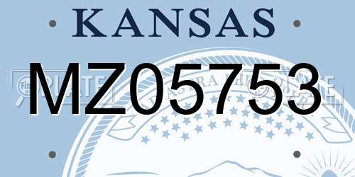 MZ05753 Kansas License Plate