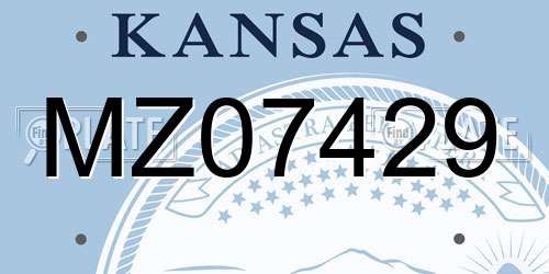 MZ07429 Kansas License Plate