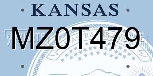 MZ0T479 Kansas License Plate