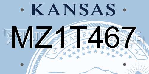 MZ1T467 Kansas License Plate