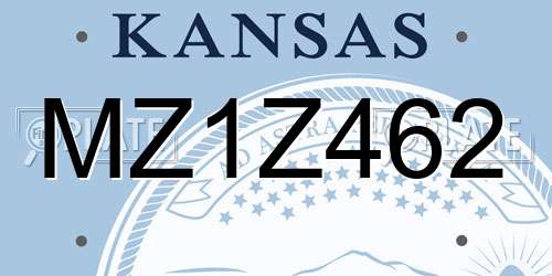 MZ1Z462 Kansas License Plate