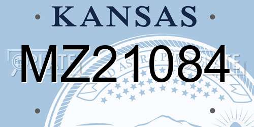 MZ21084 Kansas License Plate
