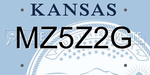 MZ5Z2G Kansas License Plate