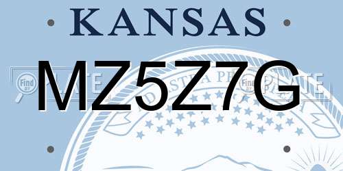 MZ5Z7G Kansas License Plate