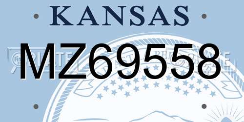 MZ69558 Kansas License Plate
