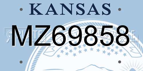 MZ69858 Kansas License Plate