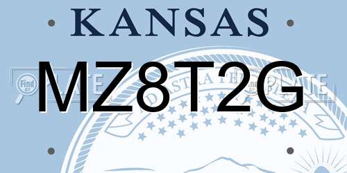 MZ8T2G Kansas License Plate