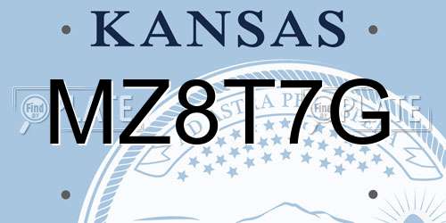 MZ8T7G Kansas License Plate