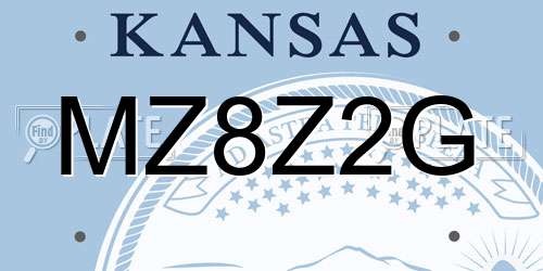 MZ8Z2G Kansas License Plate