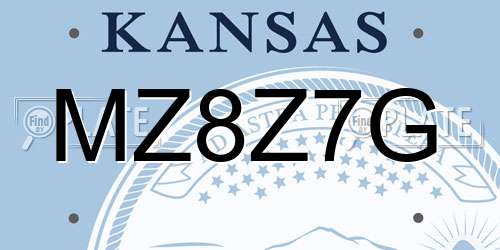 MZ8Z7G Kansas License Plate