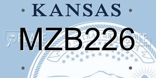 MZB226 Kansas License Plate