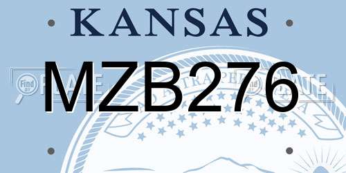 MZB276 Kansas License Plate