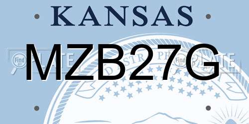 MZB27G Kansas License Plate