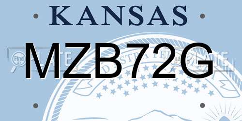 MZB72G Kansas License Plate