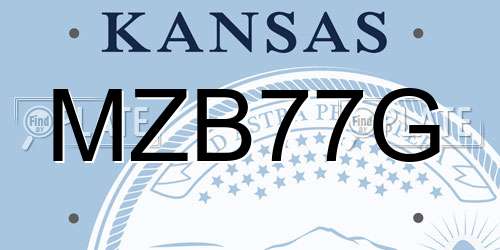 MZB77G Kansas License Plate