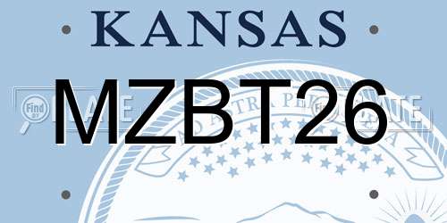 MZBT26 Kansas License Plate