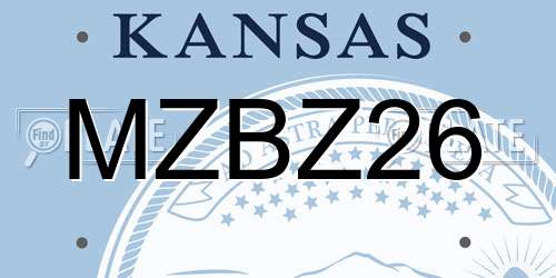 MZBZ26 Kansas License Plate