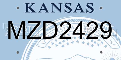 MZD2429 Kansas License Plate