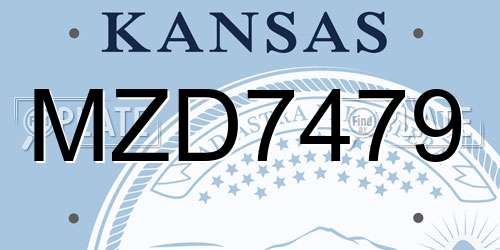 MZD7479 Kansas License Plate