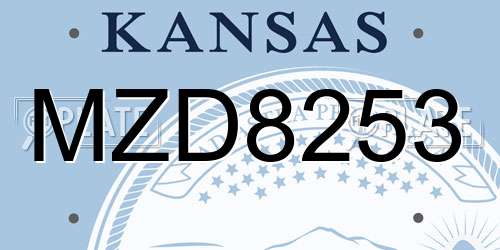 MZD8253 Kansas License Plate