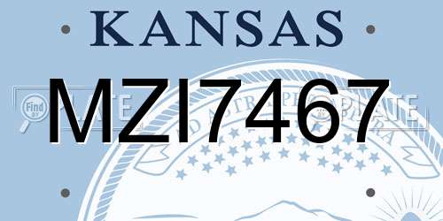 MZI7467 Kansas License Plate
