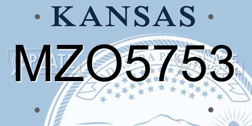 MZO5753 Kansas License Plate